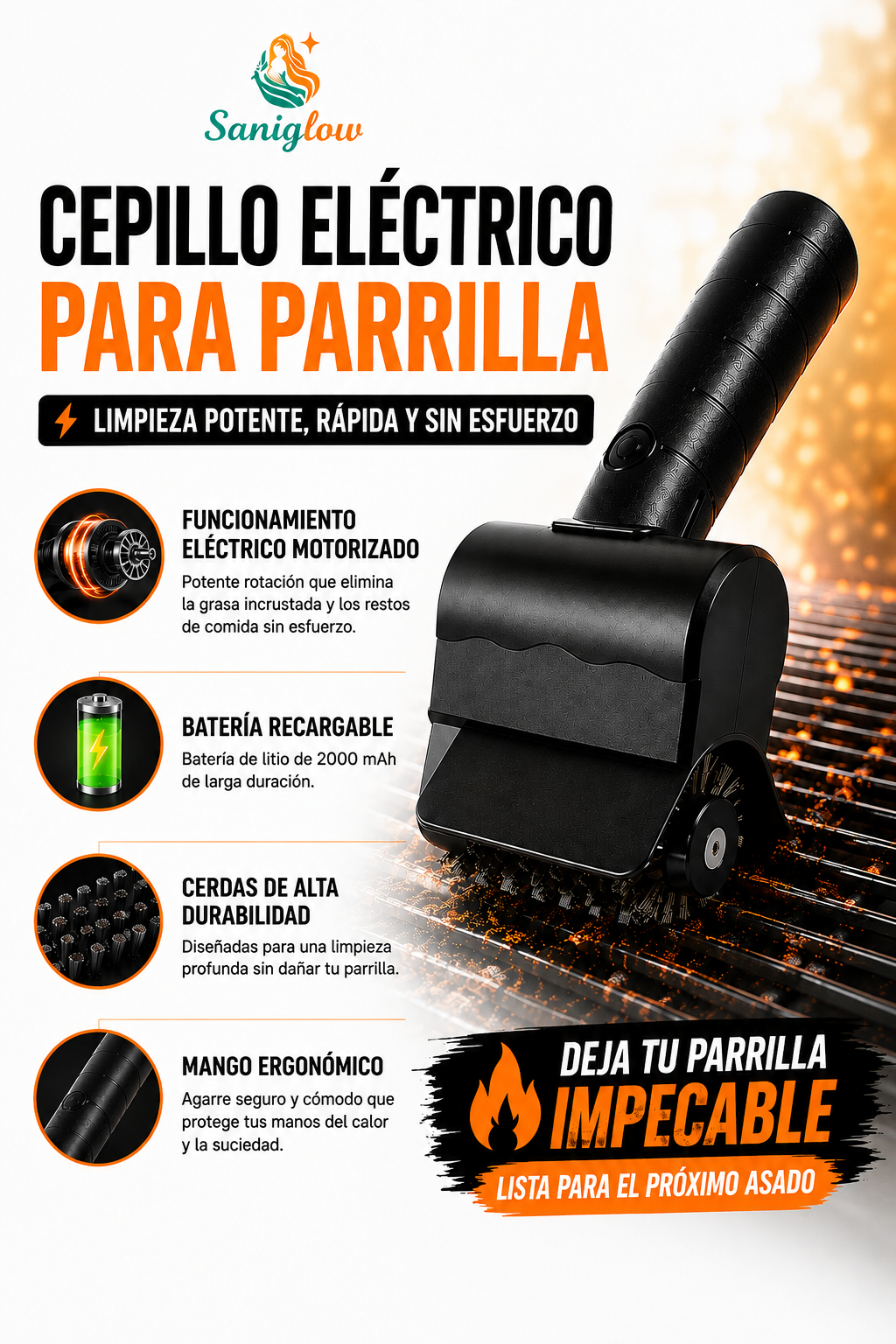 GRILLPRO™ | Limpia Parrillas Inalámbrico