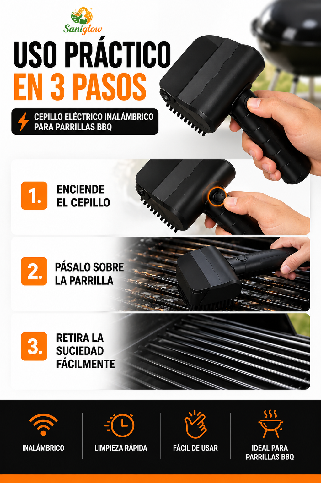 GRILLPRO™ | Limpia Parrillas Inalámbrico