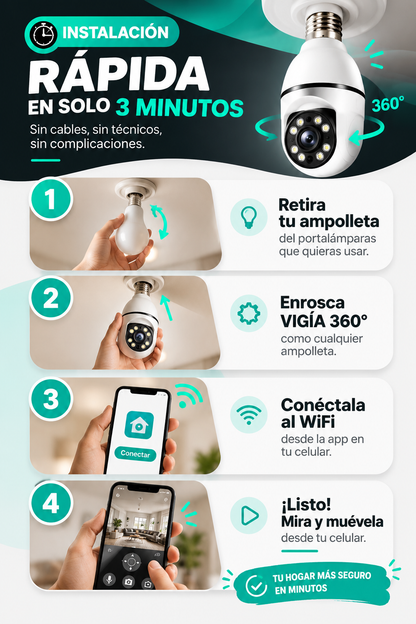VIGÍA 360° |Cámara de Seguridad WiFi Full HD